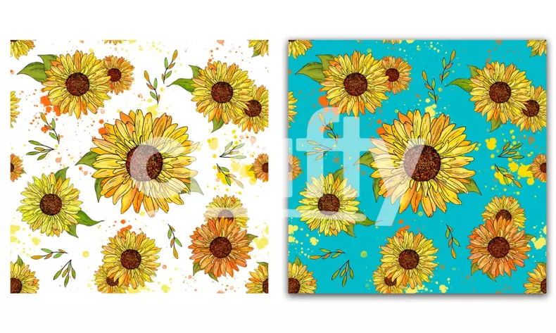 Sunflower Digital Paper | Sunflower Seamless Pattern | Crafty