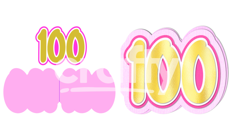100 layered card svg cut file | 100th birthday card svg | Crafty