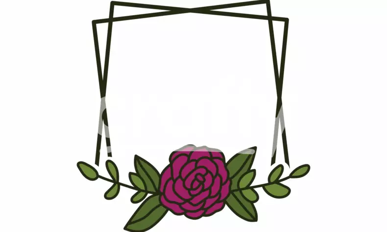 Floral Square Frame | SVG Cut File | Crafty