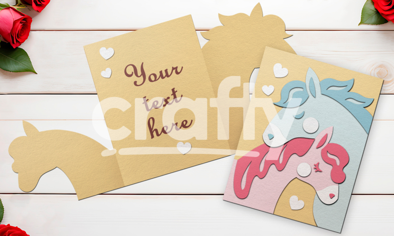 Horse SVG | 3D Hugging card paper cut | Crafty