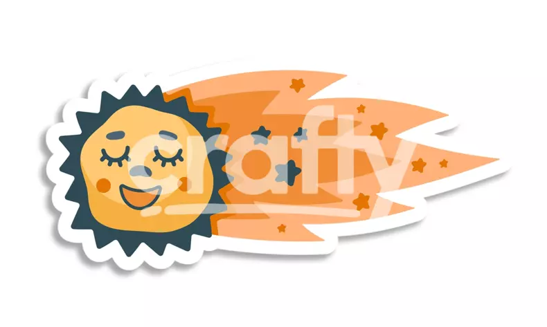 Comet Sticker | Space Print-Then-Cut Design | Crafty