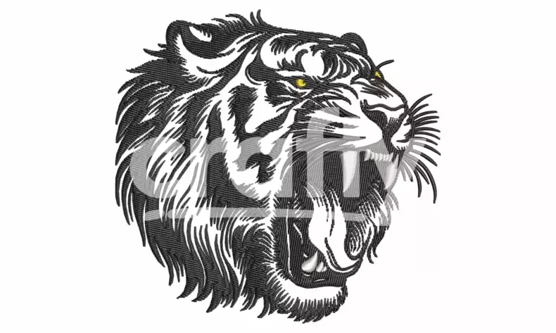 Roaring Tiger | Animal Embroidery Design | Crafty