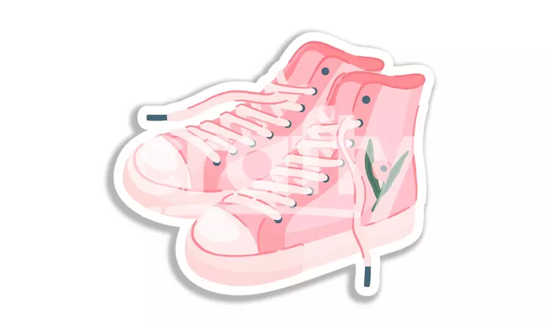 Pink Sneakers Sticker | Shoes Print-Then-Cut Design | Crafty