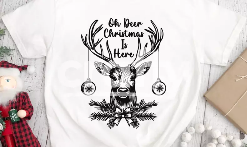 Oh Deer Christmas Is Here SVG Cut File | Crafty
