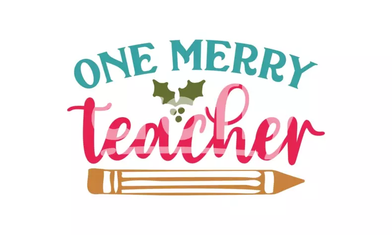 One Merry Teacher | Teacher Christmas SVG Cut File Design | Crafty