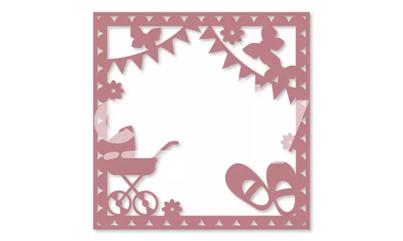 New Baby Photo Frame SVG | Baby Girl Paper Cut Design | Crafty