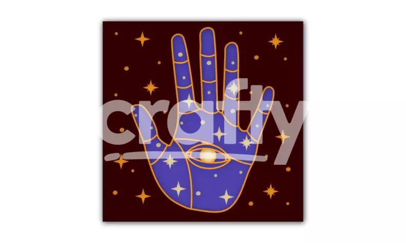 Celestial Shadow Box SVG | Hand with Eye and Stars | Crafty