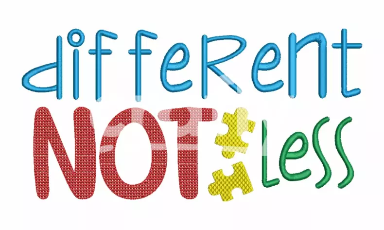 Different Not Less | Embroidery Design | Crafty