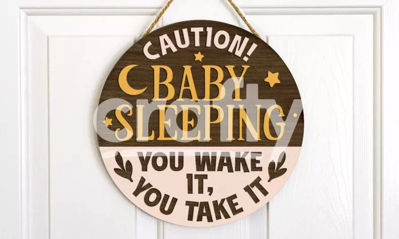 Baby Sleeping Sign | Nursery Sign SVG | Crafty