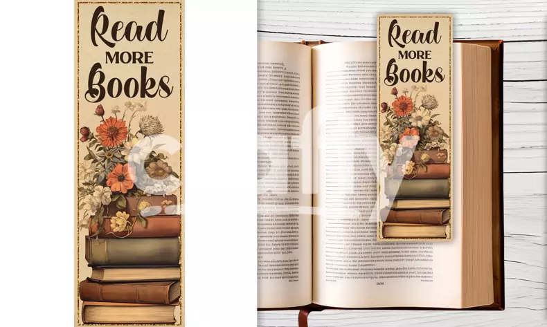 Read More Books | Vintage Flowers Bookmark Design | Crafty