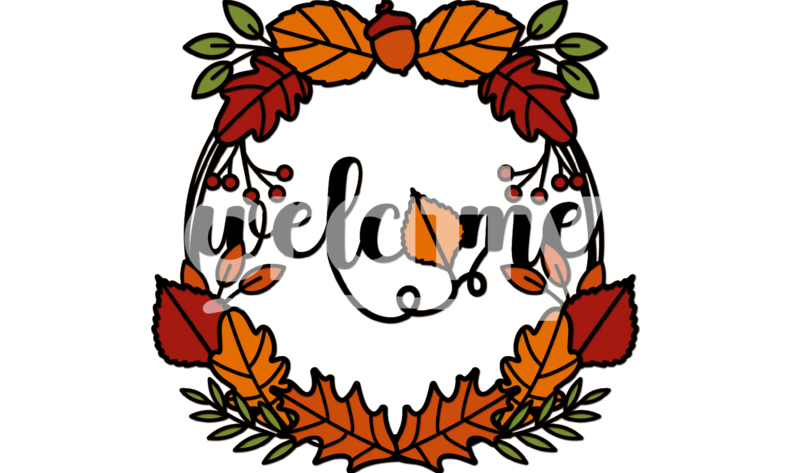 3D Layered Fall Wreath svg | Fall Layered Cut Files | Welcome svg | Crafty
