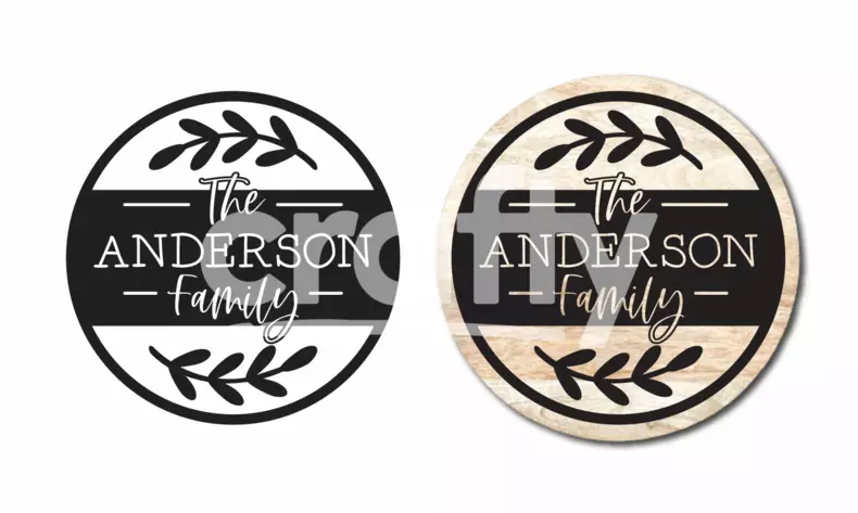 Personalized Family Door Hanger Design | SVG Cut File | Crafty