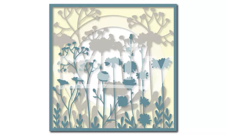 Wildflower Shadow Box SVG | Sunset Paper Cut Project | Crafty