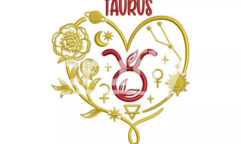 Taurus Zodiac Sign | Celestial Embroidery Design | Crafty