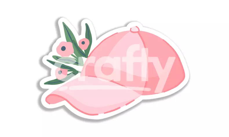 Pink Cap Sticker | Clothing Print-Then-Cut Design | Crafty