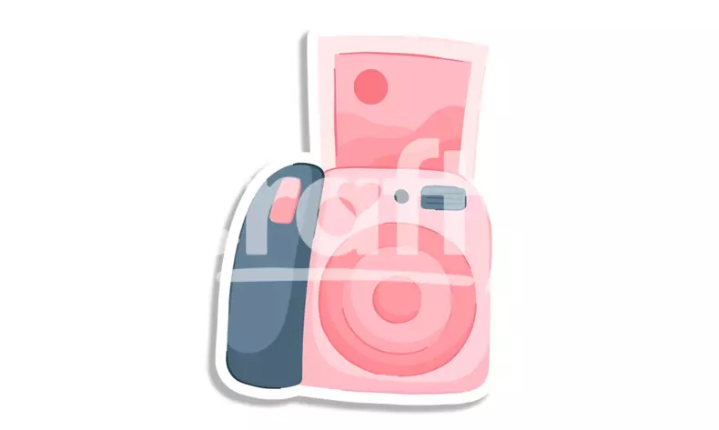 Pink Retro Camera Sticker | Photography Print-Then-Cut Design | Crafty