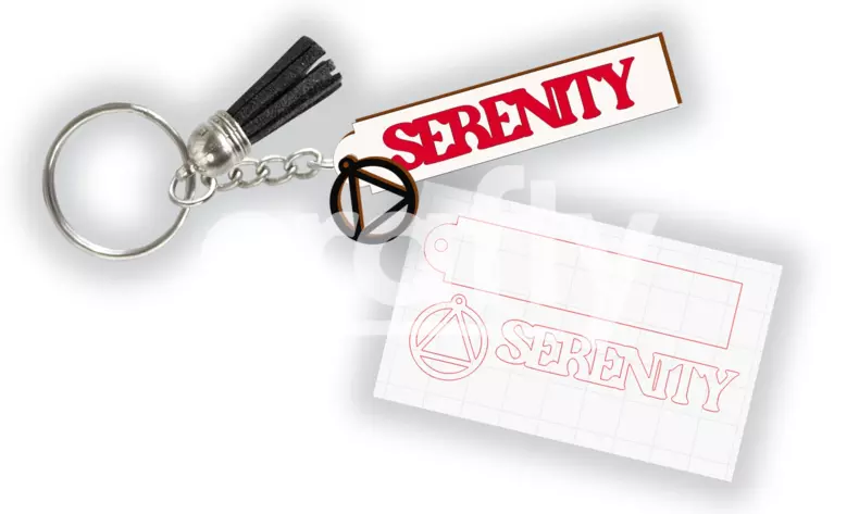 Serenity Recovery Key Chain SVG For Laser Cutting | Crafty