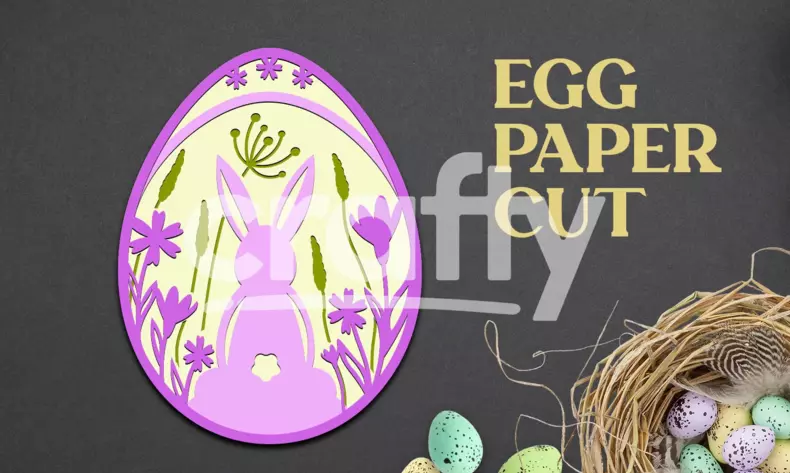 3D Easter layered paper cut | Easter bunny SVG | Crafty