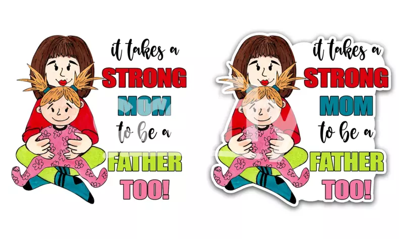 Single Mom Sublimation | Mother and Child Sticker | Crafty