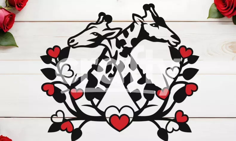 Giraffes SVG | Valentine's Day paper cut | Crafty