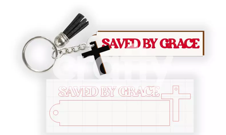 Saved By Grace Recovery Key Chain SVG For Laser Cutting | Crafty