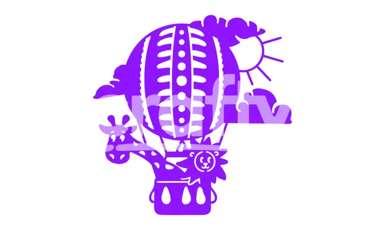 Baby Paper Cut SVG | Hot Air Balloon Animals Cut File | Crafty