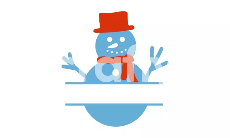 Snowman Christmas Split Monogram SVG for Kids | Crafty