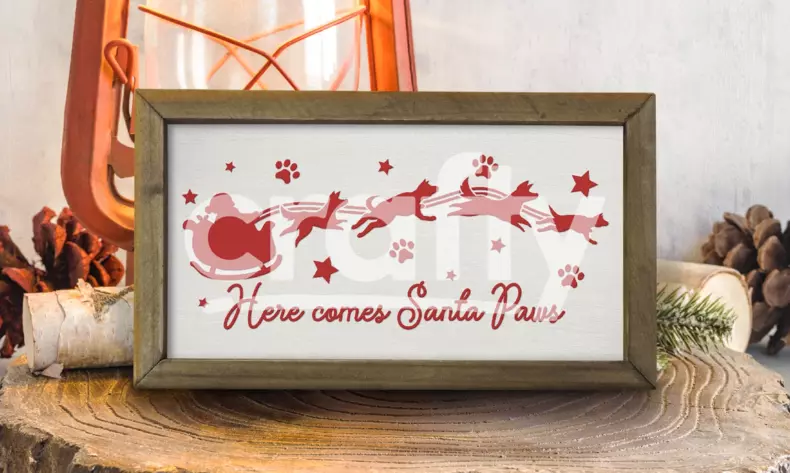Here Comes Santa Paws | Dog Christmas SVG | Crafty
