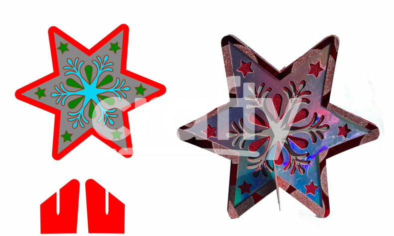 3d Layered standing star SVG cut file | Crafty