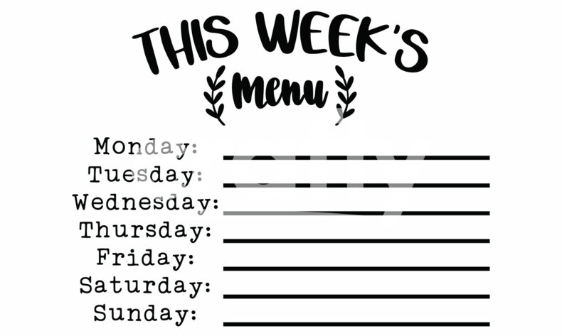 This Week's Menu | SVG Cut FIle | Crafty
