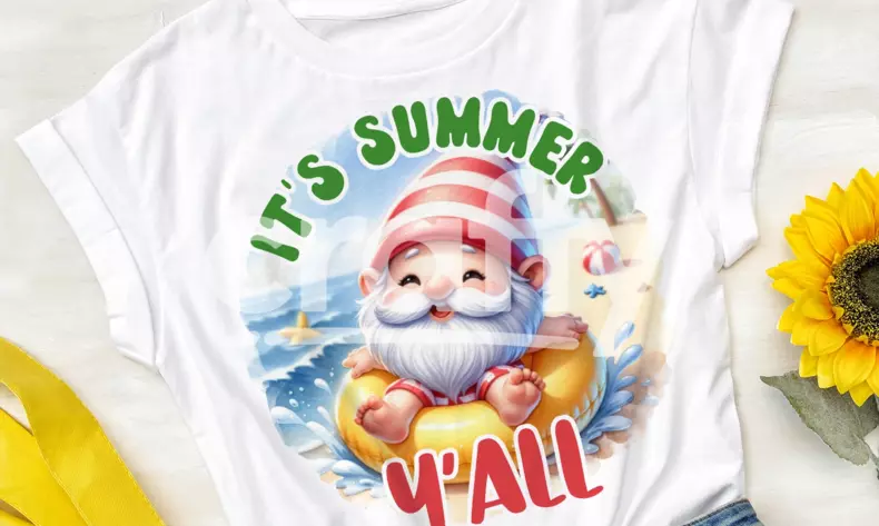 It's Summer Y’all | Gnome In An Inflatable Ring Sublimation Design | Crafty