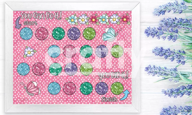 Pretty Glitter Reward Chart Printable | Crafty