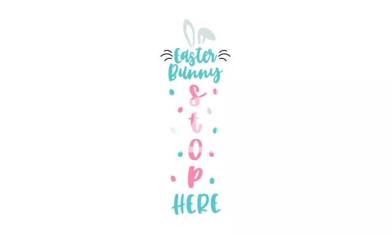 Easter Bunny Stop Here | Easter Vertical Porch Signs | Crafty