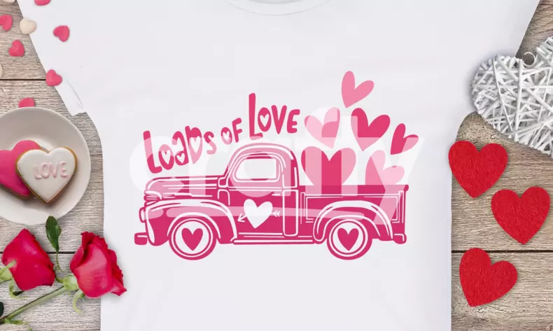 Valentines Truck SVG | Loads of Love Cut File | Crafty